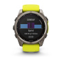Garmin Fenix 8, 51 мм, Solar, Sapphire Titanium with AMP yellow/graphite силиконовый ремешок