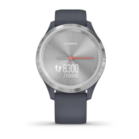 Garmin  VIVOMOVE 3S серебристый циферблат с гранитно-синим ремешком Garmin  VIVOMOVE 3S серебристый циферблат с гранитно-синим ремешком