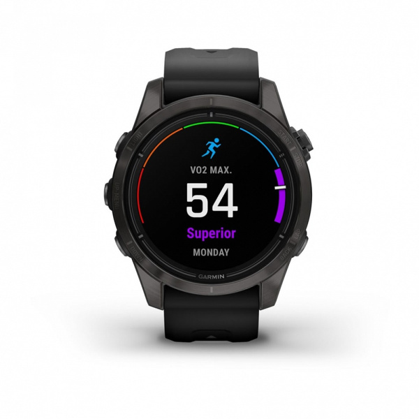 Garmin EPIX PRO (Gen 2) Sapphire Edition 42 мм, титановый, угольно-серый, DLC, черный ремешок Garmin EPIX PRO (Gen 2) Sapphire Edition 42 мм, титановый, угольно-серый, DLC, черный ремешок