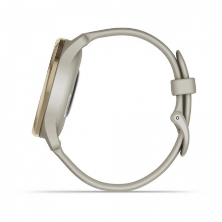 Garmin VIVOMOVE TREND с безелем цвета кремового золота из нержавеющей стали с серым корпусом и силиконовым ремешком