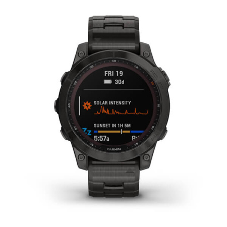 Garmin FENIX 7 Sapphire Solar титановый угольно-серый DLC с угольно-серым титановым DLC браслетом