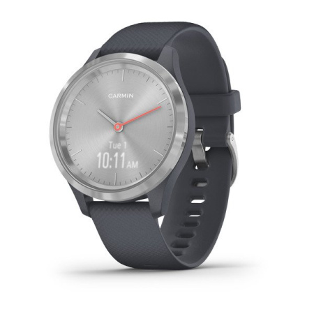 Garmin  VIVOMOVE 3S серебристый циферблат с гранитно-синим ремешком Garmin  VIVOMOVE 3S серебристый циферблат с гранитно-синим ремешком