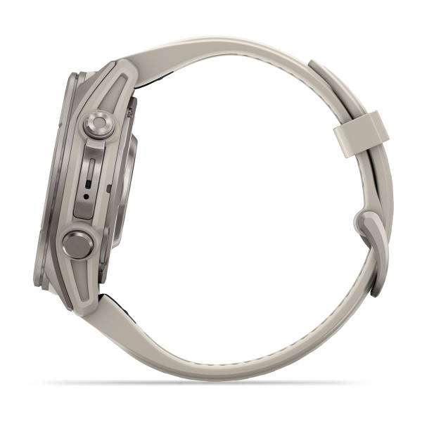Часы Garmin Fenix 9 - 43 мм, титановый, туманно-серый силиконовый ремешок