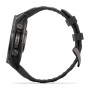 Часы Garmin Fenix 9 - 47 мм, титановый, угольно-серый DLC, черный силиконовый ремешок