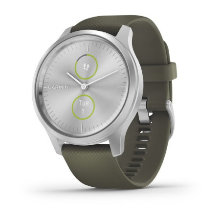 Garmin VIVOMOVE STYLE серебристый с травяным силиконовым ремешком Garmin VIVOMOVE STYLE серебристый с травяным силиконовым ремешком