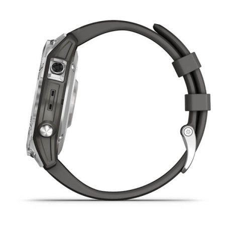 Garmin FENIX 7 серебристый с графитовым силиконовым ремешком Garmin FENIX 7 серебристый с графитовым силиконовым ремешком
