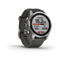 Garmin FENIX 7S серебристый с графитовым силиконовым ремешком