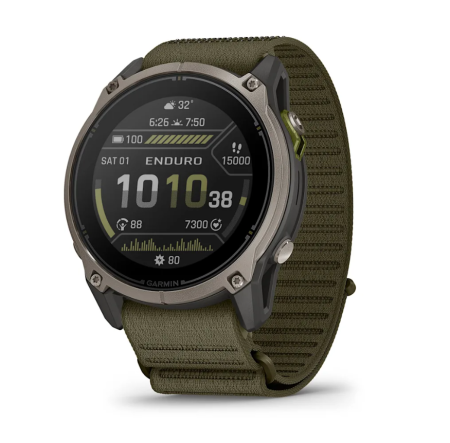 Часы Garmin Enduro 4 с оливковым тканевым ремешком ComfortFit