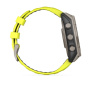 Garmin Fenix 8, 47 мм, Solar, Sapphire Titanium with AMP yellow/graphite, силиконовый ремешок