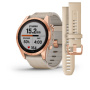 Garmin FENIX 7S Sapphire Solar титановый цвета розовое золото с песчаным кожаным ремешком Garmin FENIX 7S Sapphire Solar титановый цвета розовое золото с песчаным кожаным ремешком