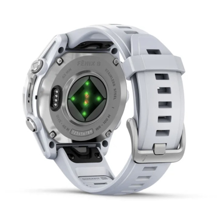 Garmin FENIX 8, 43 мм, AMOLED, Silver with White Stone силиконовый ремешок Garmin FENIX 8, 43 мм, AMOLED, Silver with White Stone силиконовый ремешок
