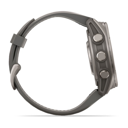 Часы Garmin Fenix 9 - 43 мм, титановый, пепельно-серый силиконовый ремешок