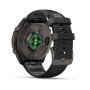 Часы Garmin Fenix 9 Pro - 47 мм, титановый, угольно-серый DLC, черно-серый силиконовый ремешок