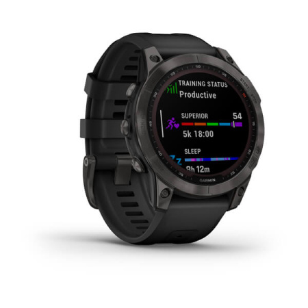 Garmin FENIX 7 Sapphire Solar титановый черный DLC с черным ремешком