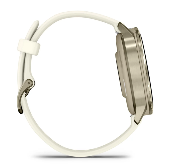 Garmin VENU 4 41 mm, Lunar Gold with Bone Silicone Band and Light Sand Leather Band Garmin VENU 4 41 mm, Lunar Gold with Bone Silicone Band and Light Sand Leather Band