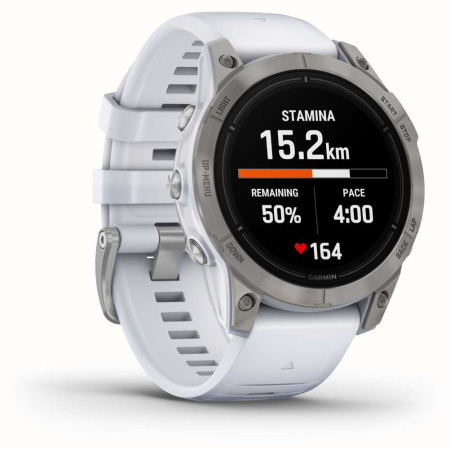 Garmin EPIX Pro (Gen 2) Sapphire Edition 47 мм, титановый, белый DLC, белый ремешок