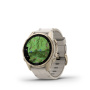 Garmin FENIX 8, 43 мм, AMOLED, Sapphire soft gold stainless steel with fog gray leather band plus fog gray/dark sandstone silicone band