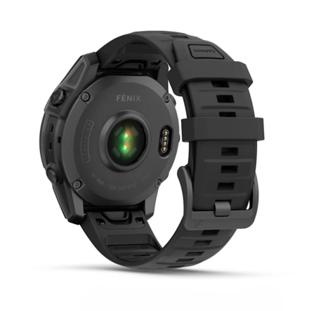 Garmin Fenix E, 47 мм, Amoled, Slate Gray Steel с черным силиконовым ремешком
