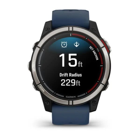 Garmin QUATIX 7 Sapphire титановый с синим силиконовым ремешком