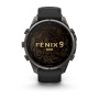 Часы Garmin Fenix 9 Pro - 47 мм, титановый, угольно-серый DLC, черно-серый силиконовый ремешок