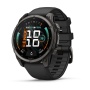 Часы Garmin Fenix 9 - 47 мм, титановый, угольно-серый DLC, черный силиконовый ремешок