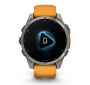 Garmin FENIX 8, 47 мм, AMOLED, Sapphire Titanium with spark orange/graphite силиконовый ремешок