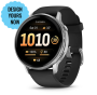Garmin VENU 4 45 mm, Silver with Black Silicone Band