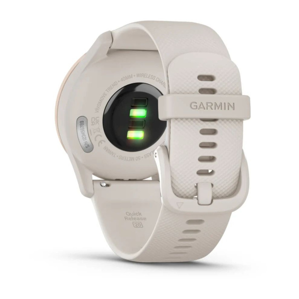 Garmin VIVOMOVE TREND с безелем персикового цвета с корпусом цвета слоновой кости и силиконовым ремешком Garmin VIVOMOVE TREND с безелем персикового цвета с корпусом цвета слоновой кости и силиконовым ремешком