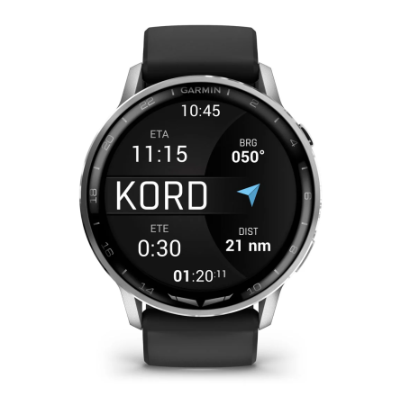 Garmin D2 Air X15 Silver with Black Silicone Band
