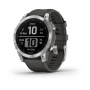 Garmin FENIX 7 серебристый с графитовым силиконовым ремешком Garmin FENIX 7 серебристый с графитовым силиконовым ремешком