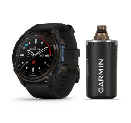 Garmin DESCENT MK3i  серый DLC Titanium с черным силиконовым ремешком и приемопередатчиком Descent T2