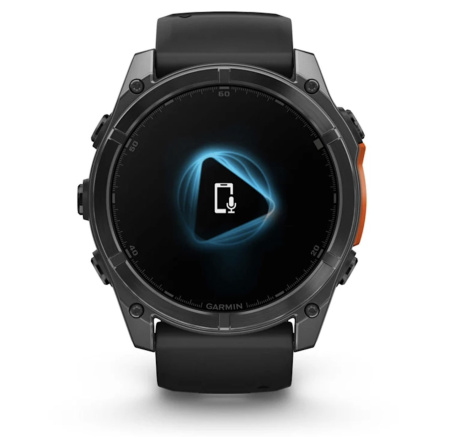 Garmin Fenix 8, 51 мм, AMOLED, Slate Gray with black силиконовый ремешок