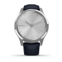 Garmin VIVOMOVE LUXE серебристый с итальянским кожаным темно-синим ремешком Garmin VIVOMOVE LUXE серебристый с итальянским кожаным темно-синим ремешком