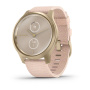 Garmin  VIVOMOVE STYLE светло-золотистый с плетеным нейлоновым розовым ремешком Garmin  VIVOMOVE STYLE светло-золотистый с плетеным нейлоновым розовым ремешком