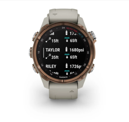 Garmin DESCENT MK3i Бронзовый PVD Титан с французским серым силиконовым ремешком 43 мм