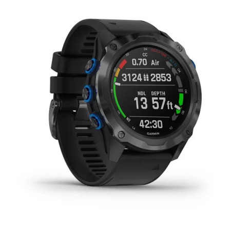 Garmin  DESCENT MK2I Комплект, титановые с DLC-покрытием и черным ремешком + датчик Descent T1 Garmin  DESCENT MK2I Комплект, титановые с DLC-покрытием и черным ремешком + датчик Descent T1