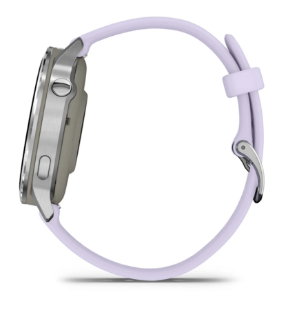 Garmin VENU 4 41 mm, Silver with Periwinkle Silicone Band