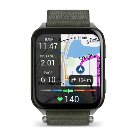 Garmin VENU X1 цвета мха с серой титановой крышкой, черным нейлоновым ремешком ComfortFit
