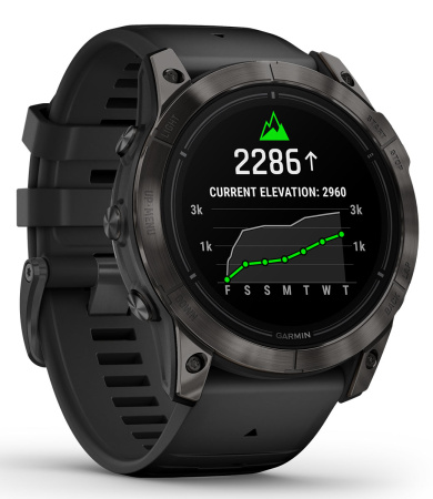 Garmin EPIX Pro (Gen 2) Sapphire Edition 51 мм,, титановый угольно-серый, DLC, черный силиконовый ремешок