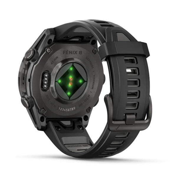 Garmin FENIX 8, 43 мм, AMOLED, Sapphire Carbon Gray DLC Titanium with black/pebble gray силиконовый ремешок Garmin FENIX 8, 43 мм, AMOLED, Sapphire Carbon Gray DLC Titanium with black/pebble gray силиконовый ремешок