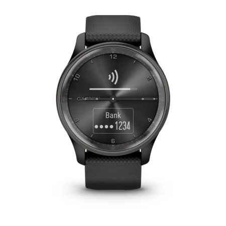 Garmin VIVOMOVE TREND с безелем серого цвета с черным корпусом и силиконовым ремешком