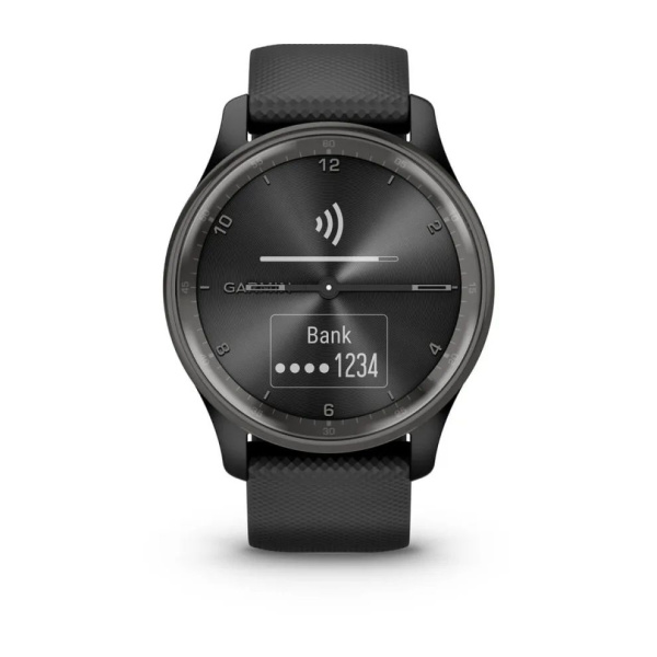 Garmin VIVOMOVE TREND с безелем серого цвета с черным корпусом и силиконовым ремешком Garmin VIVOMOVE TREND с безелем серого цвета с черным корпусом и силиконовым ремешком