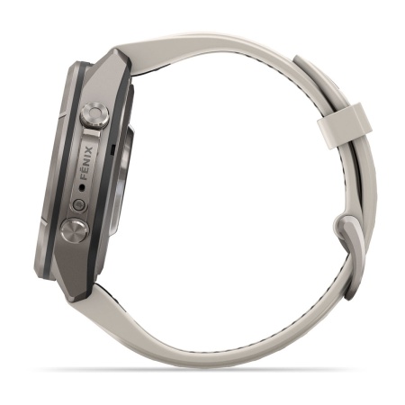 Часы Garmin Fenix 9 Pro - 43 мм, титановый, туманно-серый/темный песчаник силиконовый ремешок