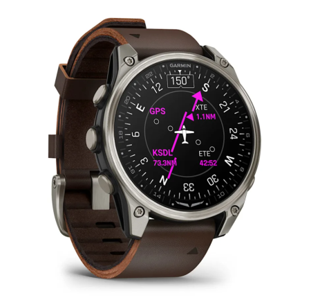 Garmin D2 Mach 2, 47 мм Titanium with Oxford Brown Leather Band