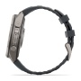 Часы Garmin Fenix 9 Pro - 47 мм, титановый, черный силиконовый ремешок