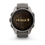 Часы Garmin Fenix 9 - 43 мм, титановый, пепельно-серый силиконовый ремешок