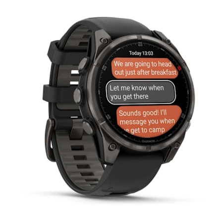 Garmin FENIX 8 Pro, 51 мм, Amoled Sapphire, Carbon grey DLC titanium with Black/pebble grey silicone band