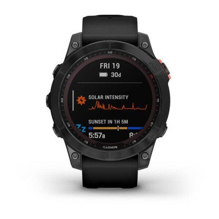 Garmin FENIX 7 Solar серый с черным ремешком