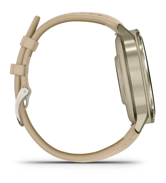 Garmin VENU 4 41 мм, Lunar Gold with Bоne Silicone Band, Light Sand Leather Band Garmin VENU 4 41 мм, Lunar Gold with Bоne Silicone Band, Light Sand Leather Band
