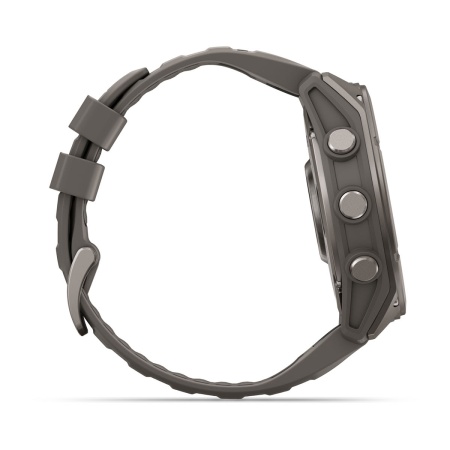 Часы Garmin Fenix 9 - 51 мм, титановый, пепельно-серый силиконовый ремешок